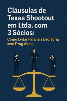 Imagem da notícia Cláusulas de Texas Shootout em Ltda. com 3 Sócios: Como Evitar Paralisia Decisória sem Drag Along